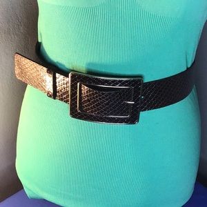 Dark brown big buckle belt